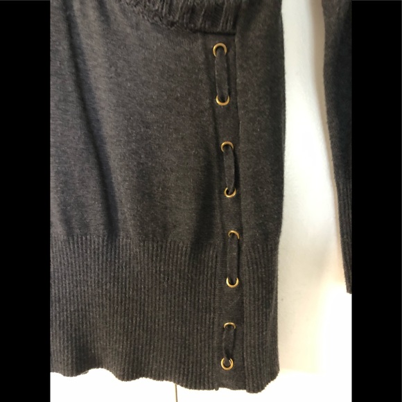 Cache sweater Tunic size L Wrap Lace Up Side Acrylic Nylon Wool - Picture 11 of 15